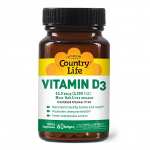  Country Life Vitamin D3 2500 IU 60 