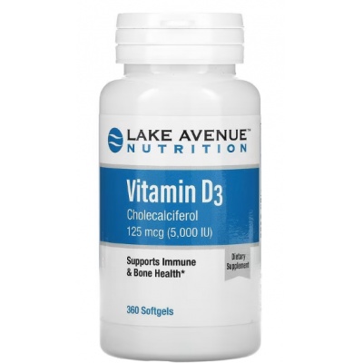  Lake Avenue Nutrition Vitamin D3 5000 IU 360 