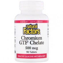  Natural Factors Chromium GTF Chelate 500 mcg 90 