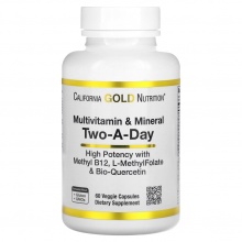 Витамины California Gold Nutrition Multivitamin and Mineral Two-A-Day 60 капсул